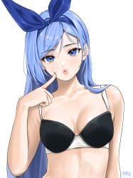 1girls bare_arms bare_belly bare_chest bare_hands bare_midriff bare_shoulders bare_skin belly black_bra black_underwear blue_eyebrows blue_eyes blue_eyes_female blue_hair blue_hair_female blue_hair_ribbon blue_hairband blue_ribbon bra breasts chaesu cleavage collarbone dot_nose elbows exposed_arms exposed_belly exposed_chest exposed_midriff exposed_shoulders exposed_skin eyebrows_visible_through_hair fair_skin female female_focus female_naked female_only finger_on_face fingernails fingers hair_ribbon hairband half_naked half_nude head_tilt high_resolution highres lean_body lean_figure light-skined_female light-skinned light-skinned_female light_skin light_skin_female light_skinned light_skinned_female lips long_hair looking_at_viewer medium_breasts midriff minah naked naked_female naked_woman narrow_waist nude nude_female nudity parted_bangs partially_naked petite petite_body petite_breasts petite_female petite_girl petite_tits ribbon semi_nude shiny_arms shiny_belly shiny_breasts shiny_hair shiny_shoulders shiny_skin shoulders simple_background slender_body slender_waist slim_girl slim_waist smooth_skin solo standing thin_waist tilted_head underwear upper_body white_background