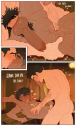 avatar_legends blowjob blowjob_face cuckoo_chan english_text gay gay_blowjob gay_sex kai_(avatar) mako male male_only speech_bubble sweaty sweaty_body text the_legend_of_korra yaoi