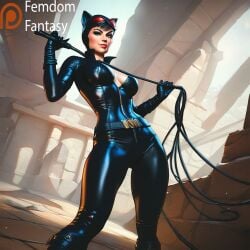 1girls ai_generated bdsm_gear black_panties bondage breasts catwoman dc_comics dominant dominant_female domination dominatrix dominatrix_outfit femdom femdom_pov femdomfantasyai sexually_suggestive smug_face solo submission thighs whip