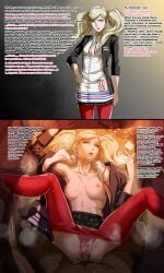 ann_takamaki blonde_hair broken_rape_victim censored dark-skinned_male drooling drugged drugged_rape drugged_sex emotionless emotionless_female emotionless_sex empty_eyes english_text hentaix interracial lifeless lifeless_eyes mosaic_censoring persona persona_5 rape red_legwear school_uniform schoolgirl text translated twintails vaginal_penetration