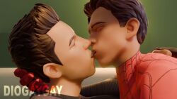 3d 3d_animation animated clint_barton gay hawkeye kissing male/male no_sound peter_parker spider-man tagme tongue_sucking video yaoi