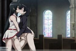 10s 2girls akame_(akame_ga_kill!) akame_ga_kill! bare_shoulders beltskirt black_hair black_shirt blush breast_press church fingering fingering_partner hair_between_eyes hand_on_another's_ass incest kissing kurome_(akame_ga_kill!) long_hair multiple_girls mutual_fingering mutual_masturbation neeba no_panties no_panties_under_skirt no_pants pleated_skirt pussy pussy_juice red_belt shiny shiny_skin shirt short_hair siblings sisters skirt sleeveless sleeveless_shirt symmetrical_docking uncensored whentai white_shirt white_skirt window yuri