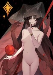 1girls 6_arms amanises(evernight_goddess) black_hair breasts evernight_goddess female female_only fur lord_of_the_mysteries multi_arm no_bra no_panties