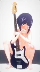 black_hair boku_no_hero_academia cute embarrassed_nude_female guitar jirou_kyouka koikatsu my_hero_academia nude nude_female sexy small_breasts tenguyurilove