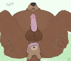 2022 absurd_res anal anal_fluids anal_masturbation anal_sex anal_vore anthro anthro_only balls brown_balls brown_bear brown_body brown_fur erection fur genitals grizzly_bear hi_res holding_leg kava_(artist) male male_only male_pred mammal masturbation object_insertion penetration penis pink_penis plushie plushie_vore simple_background solo stuffed_bear teddy_bear ursid ursine vore