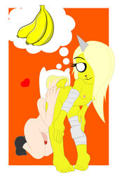 adventure_time anthro ass banana breasts bronwyn canine cartoon_network duo equine female finn_the_human food fruit fur horn human human_on_anthro humanoid kamikiller male mammal nude penis rainicorn smile unicorn