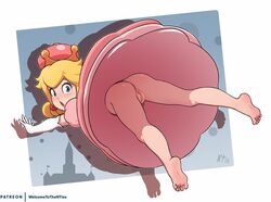 1girls accidental_exposure anus ass barefoot blonde_hair blue_eyes crown dress embarrassed embarrassed_nude_female enf feet female female_only fungi_fauna hair innie_pussy legs mario_(series) new_super_mario_bros._u_deluxe nintendo noisetanker peachette pussy soles solo super_crown thighs toadette toes video_games