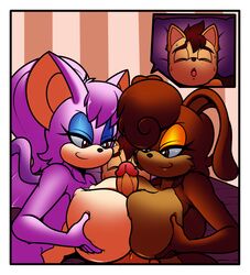 age_difference balls bat bed bessi_the_bat big_breasts breasts brown_fur canine double_paizuri fan_character female fox fur group group_sex huge_breasts male mammal older_female outercourse paizuri phyla pillow purple_fur rabbit sex sonic_(series) superbunnygt threesome xavier_jascoe younger_male