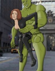 animated black_widow_(marvel) breasts hulk larger_male male marvel marvel_comics natasha_romanoff size_difference smaller_female tagme