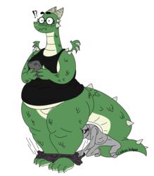 !? 4_fingers anon anonymous anthro ass assisted_exposure belly big_ass big_belly big_butt biped cellphone clothed clothing dragon duo embarrassed eyewear facial_piercing female glasses human larger_female male mammal megan_(delicate-caramels) no_underwear nose_piercing nose_ring pants_down pantsing partially_clothed phone piercing pussy scales scalie shirt simple_background size_difference slightly_chubby small_wings smaller_male standing sunglasses surprise thick_thighs white_background wide_hips wings wittless-pilgrim