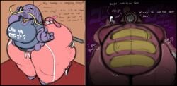 big_breasts breasts dongwongtang fat fat_ass fat_female female hyper hyper_belly hyper_butt hyper_thighs kimmy_(dongwongtang) lickilicky medicham nipples obese obese_female oral_vore pink_body pink_skin pokemon purple_body purple_skin swalot tail thick thick_ass thick_lips thick_thighs tongue_out vore