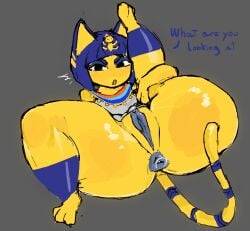 animal_crossing ankha ankha_(animal_crossing) anthro anthro_only asking asking_for_it asking_viewer ass_focus before_anal before_oral before_rape before_sex blue_anus blue_ears blue_hair blue_pussy blush cat_ears cat_tail catgirl clitoris clothed clueless exhibitionism exposed_anus exposed_ass exposed_pussy female female_focus female_only open_legs pussy_focus qwpeowqpe spreading spreading_legs spreading_pussy sweating thick_thighs yellow_body yellow_ears yellow_tail