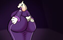 boss_monster boss_monster_(undertale) clothed concerned concerned_look furry furry_only hands_on_ass hands_on_hips huge_ass huge_butt looking_at_viewer looking_back solo standing textless textless_version toriel toriel_(undertale) wyntrrrrr