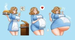 belly_expansion belly_inflation big_breasts cinna_(dinobee) molotco sequence stuffed_belly stuffing tagme