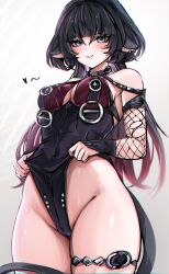 1girls alternate_costume artist_request big_breasts black-haired_female black_hair black_hair_female blue-eyed_female blue_eyes blue_eyes_female blush breasts cameltoe female female_focus female_only jane_doe_(nocturne_of_light)_(zenless_zone_zero) jane_doe_(zenless_zone_zero) kemonomimi large_breasts light-skinned_female light_skin looking_at_viewer mokiemokki mouse_ears mouse_girl mouse_tail official_alternate_costume one-piece_swimsuit rat_ears rat_girl rat_tail sole_female solo swimsuit thick_thighs thighs white_background wide_hips zenless_zone_zero