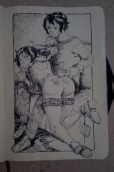 1boy 1girls 2d andrew_graves anus ashley_graves ass bent_over black_hair brother_and_sister female hair_pull hikikomori12121 incest male over_the_knee_spanking pants_down ponytail ponytail_pull pulling_hair pulling_ponytail punishment pussy ruler siblings spank_marks spanking spanking_ass spanking_butt the_coffin_of_andy_and_leyley traditional_media traditional_media_(artwork)