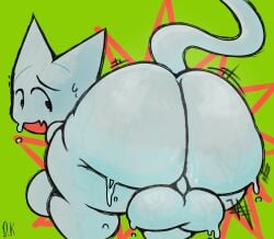 1223guy anthro ass backsack balls big_butt domestic_cat felid feline felis femtanyl genitals hi_res huge_butt looking_at_viewer looking_back male mammal media_accurate nonbinary_(lore) nude presenting presenting_hindquarters solo tail third-party_edit token_(femtanyl)