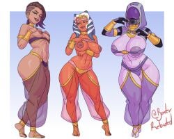 2d 3girls ahsoka_tano alien alien_girl alien_humanoid barefoot big_ass big_breasts borderreloaded brown_skin brown_skinned_female busty color crossover curvaceous curvy curvy_figure dark-skinned_female dark_skin female female_only full_color harem harem_outfit hourglass_figure human human_female large_ass large_breasts makeup mask masked_female mass_effect mass_effect_(series) mass_effect_2 medium_breasts multiple_girls navel orange_body orange_skin orange_skinned_female overwatch pinup pinup_pose purple_body purple_skin purple_skinned_female quarian revealing_clothes reverse_cowgirl_position shortstack skimpy skimpy_clothes small_breasts sombra star_wars tagme tali'zorah_nar_rayya thick_thighs thighs togruta toned toned_female wide_hips