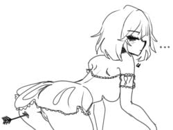 2024 artist_self-insert artist_upload ass back_view big_ass bigoldstinker breasts dress ibispaint_(artwork) ibispaintx looking_down medium_breasts neutral_expression nsfw oc original original_artwork pussy self_insert self_upload short_hair sketch thick_thighs thighs vagina