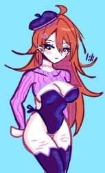 2024 artist_self-insert artist_upload big_breasts bigoldstinker boobs cleavage ibispaint_(artwork) ibispaintx long_hair looking_at_viewer muse_dash neutral_expression oc original original_artwork original_character piercings pussy_outline scars scars_on_thighs self_insert self_upload sfw thighhighs thighs