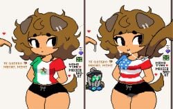 before_and_after blacked cuckold cum_in_mouth cum_on_face dark-skinned_male dark-skinned_penis defeated flag heart-shaped_pupils interracial light-skinned_penis mexican_female mexican_flag mimi_(typh) owned raceplay semen_in_mouth small_penis_humiliation trash_can united_states_of_america wplace wplace_(artwork)