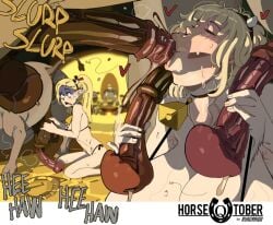 2025 animal_genitalia animal_penis anus balls big_breasts blonde_hair blush breasts deepthroat dungeon_meshi elf enthusiastic_fellatio equine_genitalia equine_penis falin_touden fellatio female female_penetrated feral feral_penetrating genitals group hair hi_res horse horsecock huge_breasts humanoid_pointy_ears male male/female male_penetrating male_penetrating_female marcille_donato oral oral_penetration penetration penis pointy_ears ruru-raida sex throat_bulge zoophilia