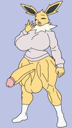 1futa anthro balls big_balls big_breasts big_cock big_penis breasts buff chudnari cute eeveelution erection fat_balls fat_breasts fat_cock fat_penis furry futa_focus futa_only futanari huge_balls huge_breasts huge_cock huge_testicles hung_futa intersex jolteon morning_wood muscular muscular_futa penis pokemon pokemon_(species) saggy_balls self_upload simple_background socks solo solo_focus solo_futa standing strong sweater testicles thick thick_thighs voluptuous yawn