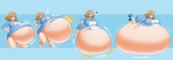 belly_expansion belly_inflation big_breasts cinna_(dinobee) huge_belly immobile inflation molotco sequence tagme wardrobe_malfunction