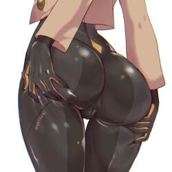 1girls artist_name ass ass_focus ass_support big_ass black_bodysuit black_gloves bodysuit bodysuit_under_clothes brown_jacket bubble_ass bubble_butt cameltoe clothing dat_ass eiko_(ecchihunter) emma_(pokemon) female female_only game_freak gloves grabbing_own_ass hand_on_own_ass hands_on_ass hanta_(hantachi) highres huge_ass impossible_bodysuit impossible_clothes jacket latex latex_bodysuit lower_body lower_body_focus matiere_(pokemon) matiere_(pokemon_legends:_z-a) multicolored_gloves nintendo pokemon pokemon_legends:_z-a skin_tight solo solo_female spread_ass thick_thighs thighs tight_clothing two-tone_gloves white_background wide_hips