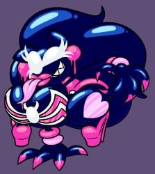 frost-lock heels long_tongue marvel rule_63 sonic_(series) sonic_the_hedgehog symbiote tongue_out