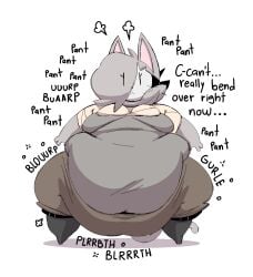 2025 4_fingers aliasing anthro belly big_belly big_breasts bloated bodily_noises boots breasts breath burping churn clothed clothed_anthro clothed_female clothing colored dialogue digestion_noises digital_media_(artwork) domestic_cat ellipsis eye_through_hair fat_face feet felid feline felis female female_anthro fingers footwear fur gata_preobrazhenskaya gata_the_future_russian_kitty grey_body grey_fur hair hair_over_eye huge_belly interjection legwear maddeku mammal mask morbidly_obese morbidly_obese_anthro morbidly_obese_female obese obese_anthro obese_female onomatopoeia overweight overweight_anthro overweight_female panting pointy_ears prick_ears puffed_cheeks rattiesteps rumbling_stomach russian_blue shaded shoes small_feet solo sound_effects stuttering talking_with_viewer text thick_thighs thigh_boots thigh_highs tight_clothing translucent translucent_hair vowelless vowelless_sound_effect vowelless_vocalization wearing_mask weight_gain wide_hipped_anthro wide_hipped_female