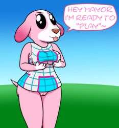 animal_crossing anthro breasts canine canine clothing cookie_(animal_crossing) dress female mammal marcodile nintendo short_dress video_games