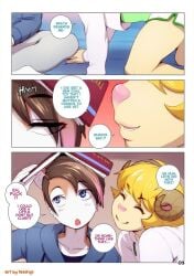 2boys 2femboys bed bedroom blonde_hair brown_hair dyed_hair femboy femboy_fox flirting fox fox_boy fox_ears fox_male fox_tail horns in_bed in_bedroom keiran_tracey keiran_tracey_(character) milo_stefferson milo_stefferson_(character) ram ram_horns sheep sheep_boy tokifuji twink twinks