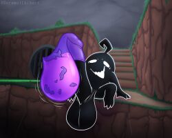 1boy background balls clothes_in_condom cock_vore condom_on_penis detailed_background digestion filled_condom huge_balls huge_ballswerewolf_albert huge_cock hyper_balls hyper_penis krobus_(stardew_valley) male masturbation monster monster_boy monster_pred outdoor_nudity outdoors penis penis_out post_digestion post_vore purple_condom raining shadow_monster small_predator solo_male stardew_valley vore waddling_head werewolf_albert