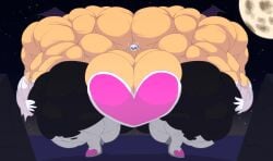 bat biceps big_breasts big_muscles breasts cleavage female huge_breasts huge_muscles large_breasts large_muscles moon muscles muscular muscular_arms muscular_female muscular_legs muscular_thighs pictaur rouge_the_bat sonic_(series)