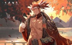 alchemy_stars bara gay honestly_quite_incredible looking_at_viewer loving_it male men_only muscular muscular_male nude_male paradise sinsa_(alchemy_stars) taking_clothes_off tekkowang yaoi