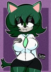 comission curvaceous curvaceous_female curvaceous_figure curvy curvy_figure curvy_hips diego_mejia female female_focus female_only furry furry_female furry_only green_hair looking_at_viewer original original_character short_hair
