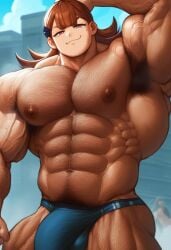 1boy abs ai_generated alternate_body_type ambiguous_gender ambush_(trap) arm_hair arm_veins armpit_hair bangs bara barechested biceps boy brown_hair bulge bulge_through_clothing chest_hair civitai club_shaped_penis day feet_out_of_frame genderswap_(ftm) hair_ornament hairclip hairy hairy_armpits hairy_arms hairy_chest hairy_legs helmet hyper_pecs komi-san_wa_komyushou_desu komi_can't_communicate large_pectorals leg_hair long_hair male male_breasts male_focus male_swimwear man_nipples masculine_male muscles muscular muscular_male navel navel_hair nipples outdoors outside pecs pecs_focus pectorals pink_eyes presenting_armpit pubic_hair pubic_hair_peek rule_63 sewoh26 shirtless_male solo solo_focus steaming_body swim_briefs thick_arms thick_thighs thighs topless topless_male underwear veins yamai_ren yaoi