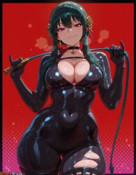 1girls 2025 ai_generated anime anime_girl anime_style arisua artist_name bangs big_breasts black_bodysuit black_choker black_hair blush bodysuit breasts breasts choker cleavage covered_navel curvy curvy_body curvy_female dominatrix earrings female flower gold_hairband hair_flower hair_ornament hairband hi_res high_quality high_res high_resolution highres holding holding_weapon holding_whip jewelry large_breasts latex lips long_hair looking_at_viewer patreon patreon_username red_background red_eyes sidelocks skin_tight skindentation smile solo spikes spy_x_family thick_thighs thighs thorn_princess torn_bodysuit torn_clothes uncensored watermark weapon whip wide_hips yor_briar yor_forger zipper