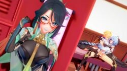 1boy 3d 3girls aether_(genshin_impact) animated anti-ntr assertive assertive_male ball_fondle ball_fondling ball_grab balls ballsack blonde_hair blonde_hair_male blonde_male blowjob blowjob_focus blowjob_only blue_hair blue_hair_female bodysuit bottomless bottomless_male breasts breasts_out clothed clothed_female clothed_female_bottomless_male clothed_female_partially_clothed_male cock cock_in_mouth dominant dominant_male dominated domination fellatio female female/female/female/male female_dominated females ffm ffm_threesome fondling fondling_balls fully_clothed fully_clothed_female ganyu_(genshin_impact) genshin_impact grabbing grabbing_balls grabbing_balls_with_one_hand grabbing_testicles green_hair green_hair_female hair hand_on_balls hand_on_head hand_on_head_blowjob horn horned_female horns hoyoverse koikatsu laying laying_on_side light-skinned_female light-skinned_male light_skin long_hair longer_than_10_seconds looking_at_viewer lying lying_on_side male male/female/female/female male_dom male_dominating male_dominating_female male_domination maledom mihoyo multiple_females multiple_girls naked naked_male no_sound nude nude_male oral oral_penetration oral_sex pantyhose partially_clothed partially_clothed_male partially_naked partially_naked_male partially_nude partially_nude_male penis penis_in_mouth sex shenhe_(genshin_impact) shorter_than_30_seconds sitting sitting_down straight straight_sex submissive submissive_female sucking sucking_cock sucking_penis tagme testicle_grab testicles threesome video white_hair white_hair_female xianyun_(genshin_impact)