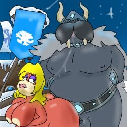 1:1 after_kiss age_difference anthro ape belt belt_only bodily_fluids candy_kong donkey_kong_(series) donkey_kong_country_tropical_freeze european_mythology facial_hair female genital_fluids glowing glowing_eyes haplorhine happy happy_sex infidelity looking_at_another looking_at_viewer looking_pleasured lord_fredrik male male/female mammal marine moustache mythology nintendo no_sclera norse norse_mythology ntr older_male overweight overweight_male penetration penile penile_penetration penis penis_in_vagina pinniped primate pussy saliva scandinavian_mythology sex snowmads vaginal_penetration viking walrus zesszoss2