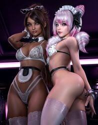 french maid nidalee from league of legends by sevenbees