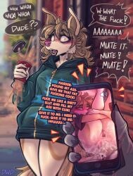 2025 absurd_res anal anal_fluids anal_orgasm anal_sex anthro anus beverage bodily_fluids boss_(dimwitdog) bottomless brown_hair canid canine canis cellphone clothed clothing coffee coffee_cup container cum_request cup dialogue dimmi_(character) dimmi_(dimwitdog) dimwitdog domestic_dog duo ejaculation electronics english_text female female_orgasm female_penetrated fur genital_fluids genitals hair hands-free hi_res hoodie insemination_request looking_pleasured male male/female male_penetrating male_penetrating_female mammal offscreen_character offscreen_male open_mouth orgasm penetration penile penile_penetration penis penis_in_ass phone pink_nose profanity pussy sex tan_body tan_fur text tim_hortons topwear vaginal_fluids vaginal_squirting vulgar vulva wide_eyed yellow_eyes