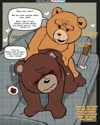 <3 2023 2boys animate_inanimate anthro bear crossover english fuzzy_door_productions gay goatene heart_symbol hearts male mammal media_rights_capital naughty_bear naughty_bear_(character) naughtybassard peacock_(streaming_service) seth_macfarlane ted_(franchise) ted_(ted) ted_(tv_series) teddy_bear text torquewintress universal_content_productions wholesome yaoi