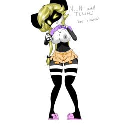 breasts cute cyn_(murder_drones) female female_only murder_drones pajamas robot tease