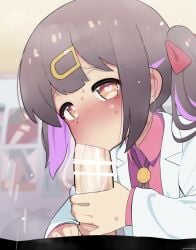 blowjob blush deepthroat fellatio futa_on_female futanari heart-shaped_pupils incest labcoat loop mizumizuni onii-chan_wa_oshimai! oyama_mahiro oyama_mihari tagme video