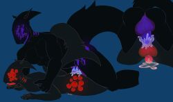absurd_res all_fours anal anal_sex anthro anus ass balls black_body bodily_fluids body_part_in_ass colored_cum cum cum_in_ass cum_inside cum_on_balls cum_on_butt cum_on_ground dominant dominant_male duo erection eyefestation_(pressure) femboy fin fish from_behind_position genital_fluids genitals gills glowing glowing_eyes head_fin hi_res holding_arm hook looking_at_another looking_at_partner looking_back looking_down looking_smug male male/male male_penetrated marine muscular non-mammal_balls penetration penile penile_penetration penis penis_in_ass prone_bone_position protogensixty pupils purple_balls purple_cum purple_eyes purple_penis purple_sclera purple_teeth rear_view red_balls red_cum red_eyes red_penis red_sclera red_teeth red_tongue sex shark sharp_teeth shocked size_difference smaller_anthro speed_bump_position submissive submissive_male tail tail_fin teeth tongue unusual_bodily_fluids unusual_cum unusual_genital_fluids