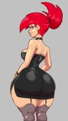 1girls ass ass_in_dress bad_as_hell barely_contained barely_contained_ass big_ass black_dress bottom_heavy bracelet breasts bubble_butt choker clothing dat_ass drawpile dress ear_piercing earrings eyebrow_piercing fat_ass female female_only foster's_home_for_imaginary_friends frankie_foster garter_straps huge_ass large_ass looking_at_viewer looking_back n-kosi n-kosi_(coloring) no_bra piercing png red_hair smile solo spiked_bracelet thick_ass thick_thighs thunder_thighs too_thicc too_thick wide_hips