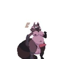 animated anthro balls big_tail bodily_fluids breasts canid canine cock_vore cum cum_transformation cum_vore digestion digital_media_(artwork) duo excessive_cum excessive_genital_fluids female futanari genital_fluids genitals graphite_(pthalo) hammer huge_tail intersex intersex/female kissing lagomorph larger_pred leporid mammal masturbation neck_tuft nipples penile penile_masturbation penis pixel_(artwork) pixel_animation pthalo rabbit raccoon_dog size_difference tail tanuki tools transformation tuft vore walk_cycle weapon white_eyes