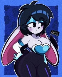 black_hair bunny_ears bunny_girl bunny_girl_suit bunnysuit comission curvaceous curvaceous_female curvaceous_figure curvy curvy_figure curvy_hips diego_mejia female female_focus female_only looking_at_viewer original original_character short_hair white_fur